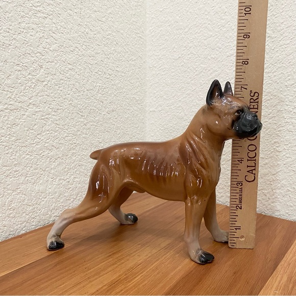 Vintage Unsigned Porcelain Ceramic Boxer Dog 7” Collectible Figurine - Picture 7 of 12